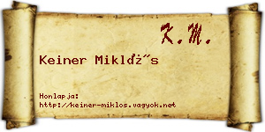 Keiner Miklós névjegykártya